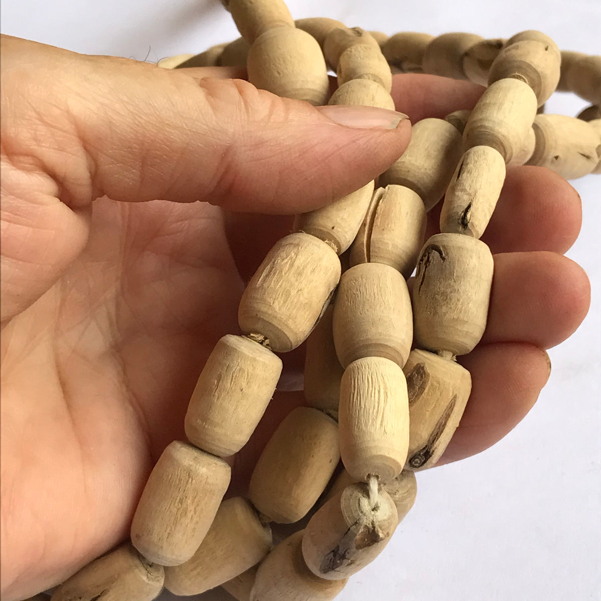 Large Smooth Barrel Tulsi Beads