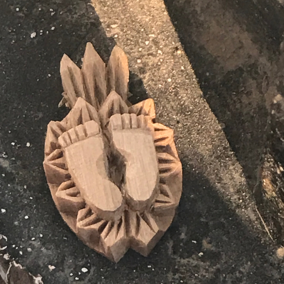 Lotus Feet of Krishna Tulsi Pendant (5pcs)