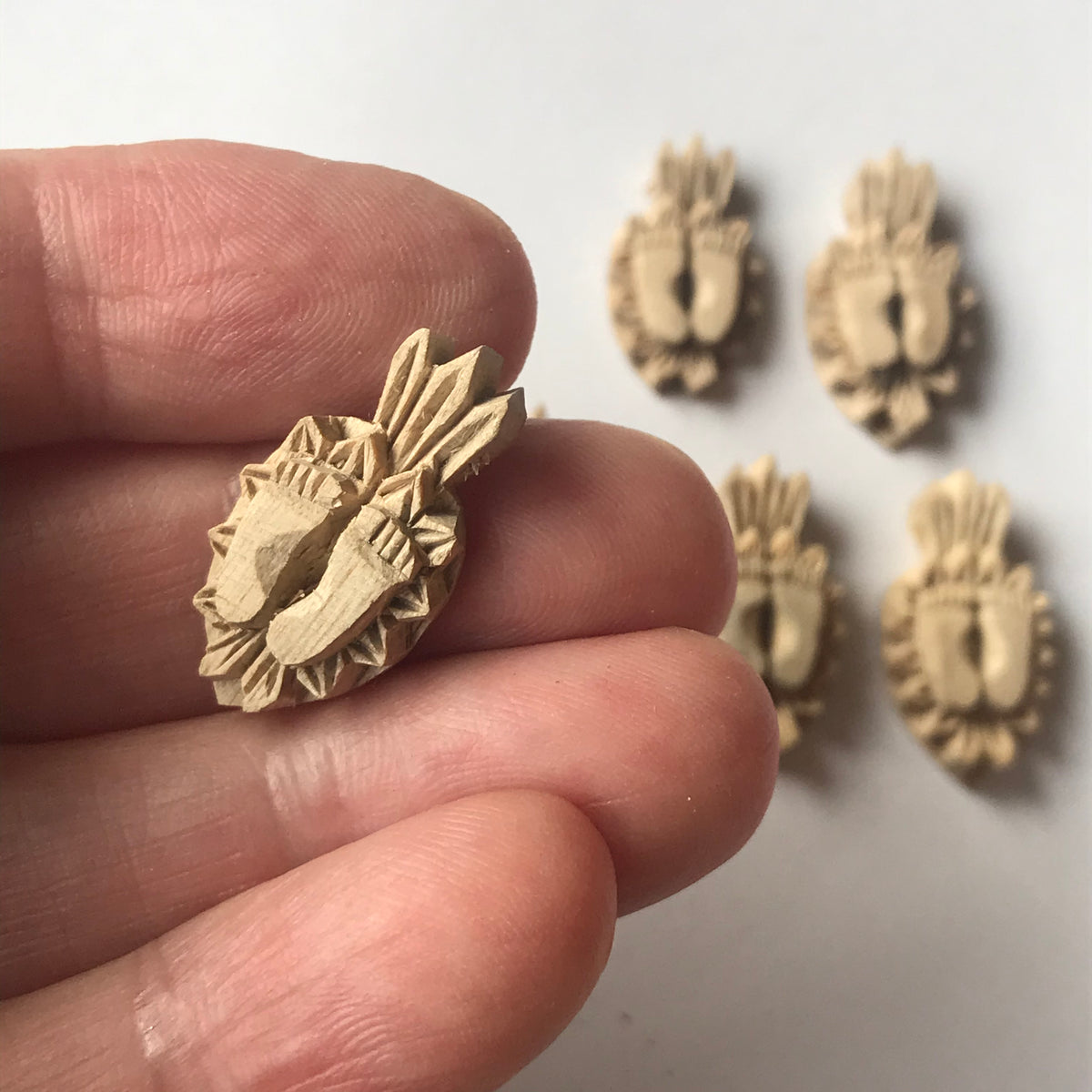 Lotus Feet of Krishna Tulsi Pendant (5pcs)