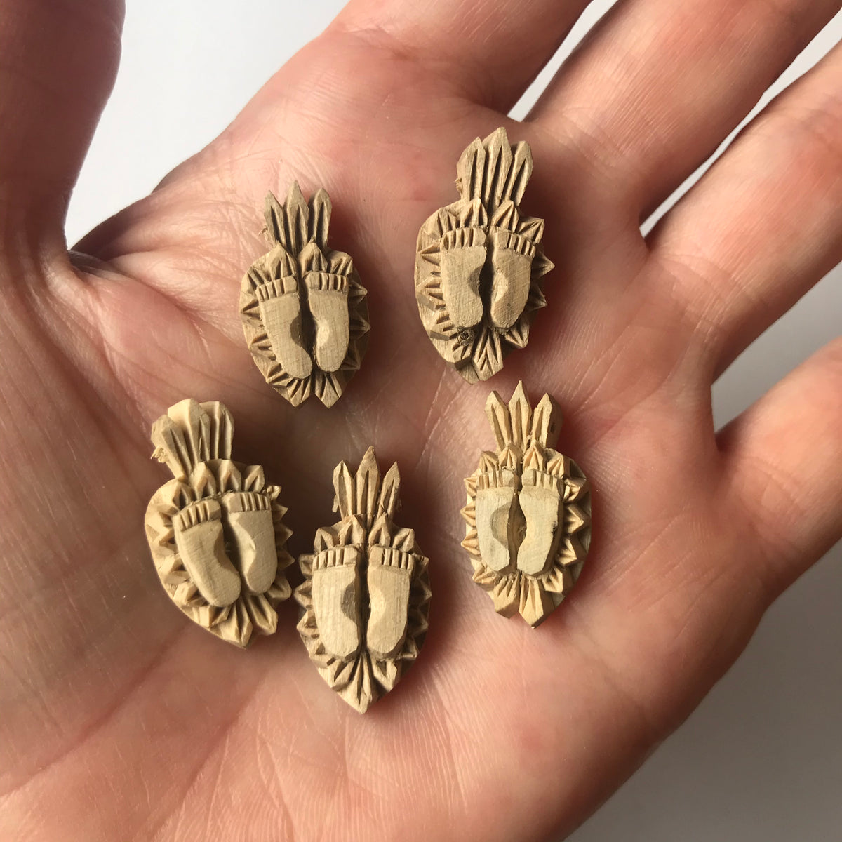 Lotus Feet of Krishna Tulsi Pendant (5pcs)