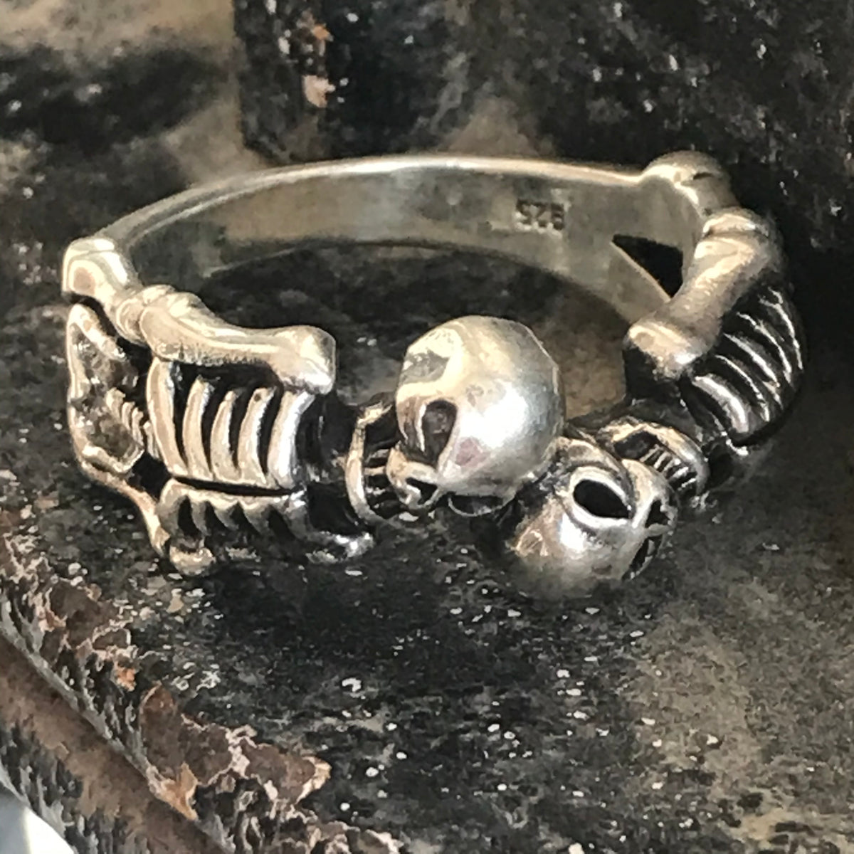 Skeleton Sterling Silver Ring (Size 11 US/20.75mm)