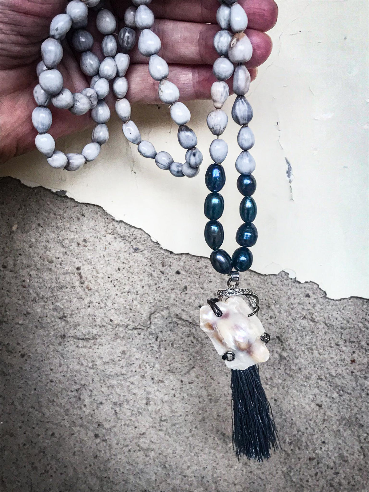 Black Pearls and Job&#39;s Tears Mala