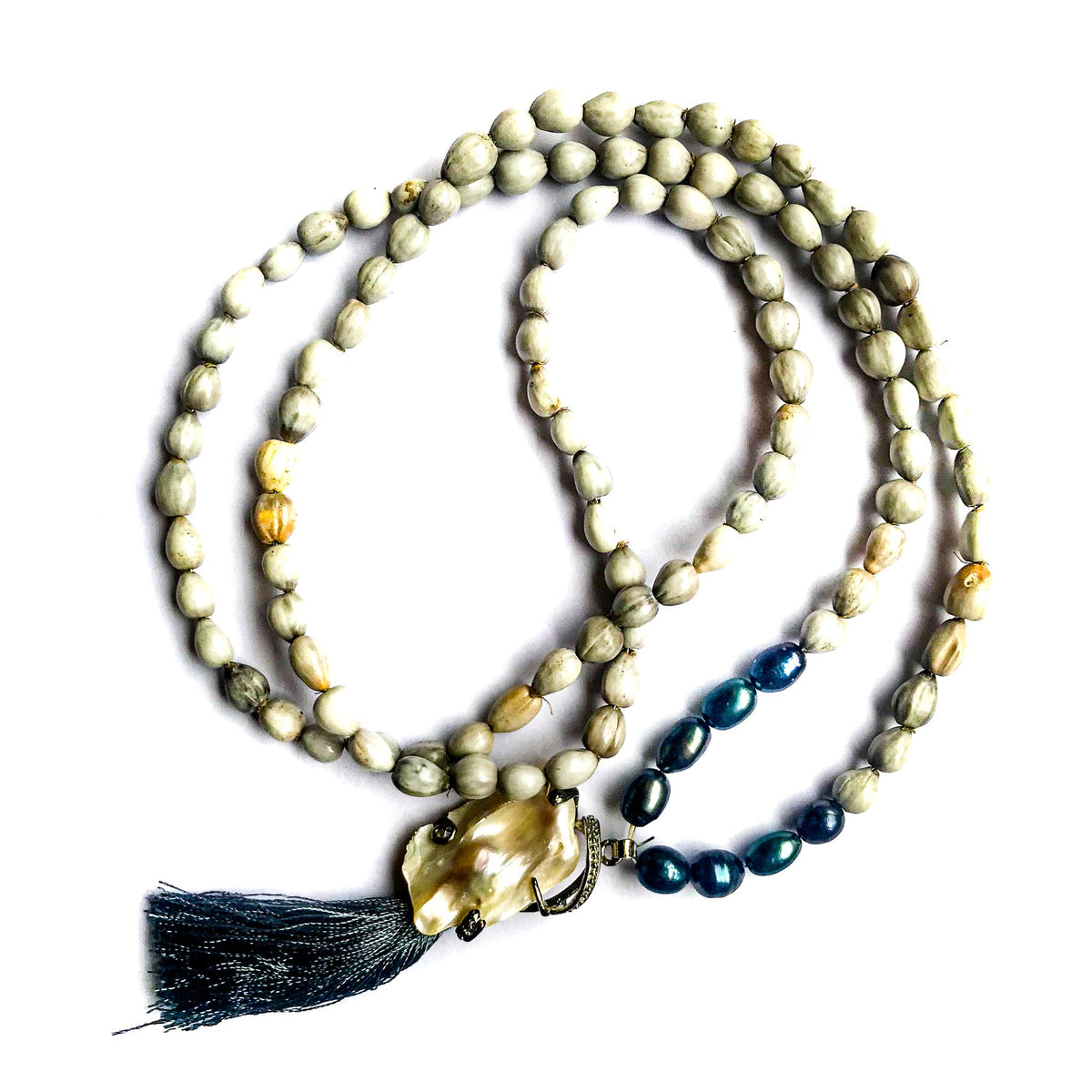 Black Pearls and Job&#39;s Tears Mala