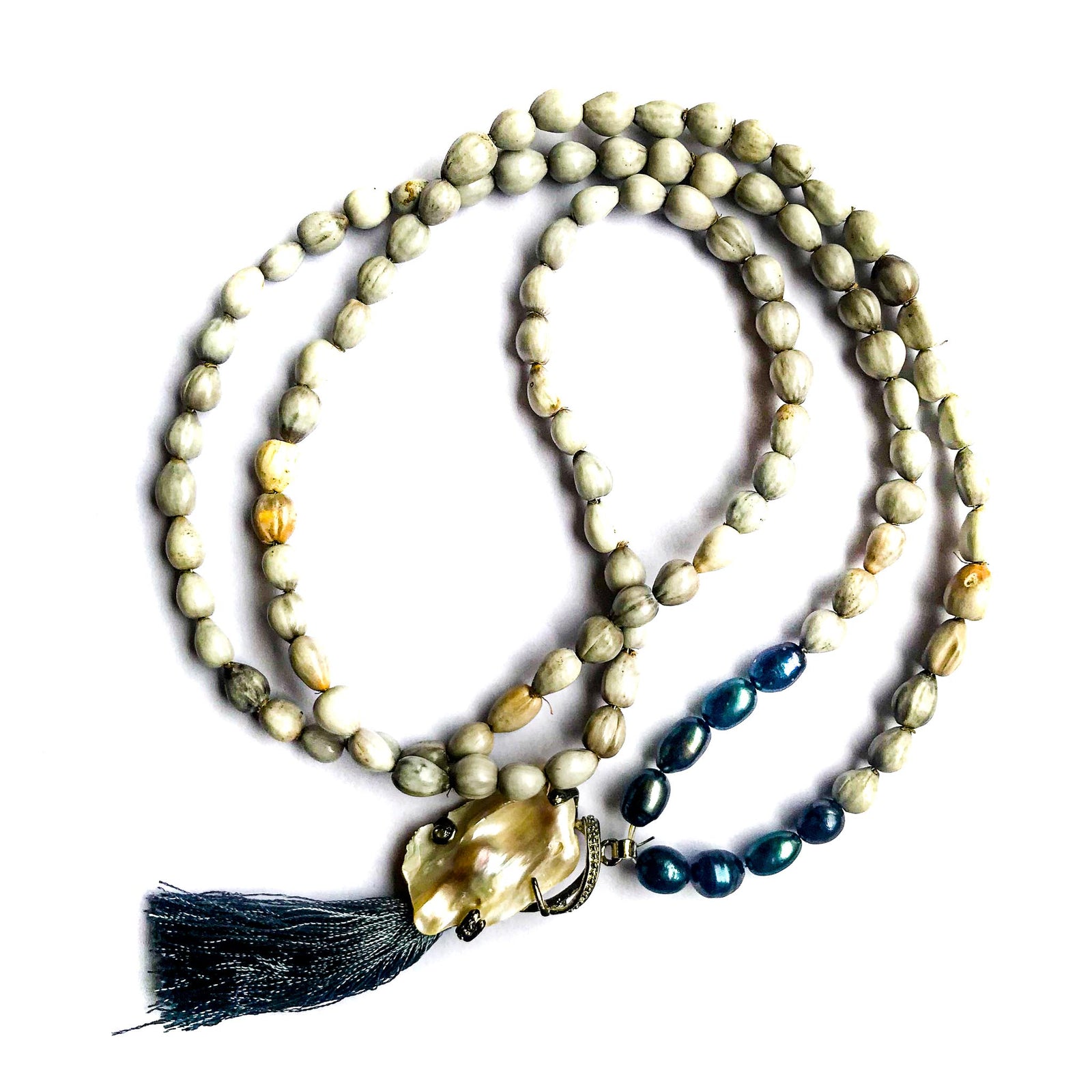 Black Pearls and Job's Tears Mala