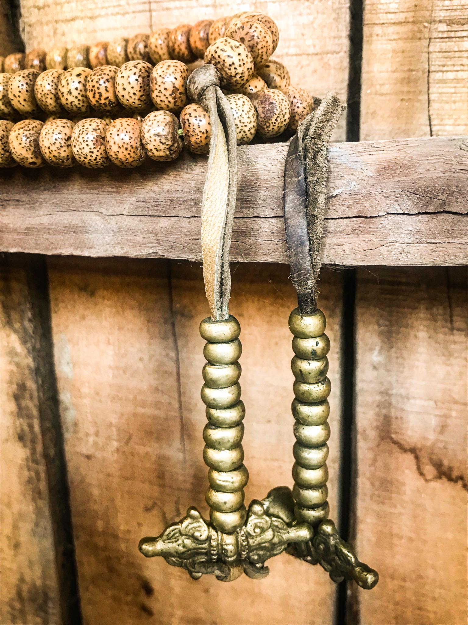 Antique Buddhist Moon & Stars Bodhi Seed Mala