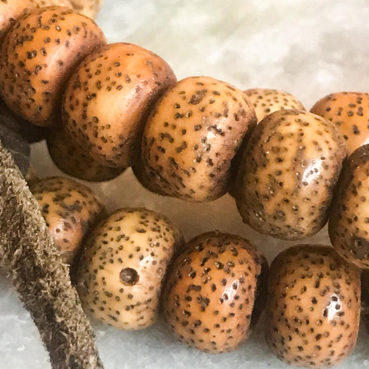 Antique Buddhist Moon &amp; Stars Bodhi Seed Mala