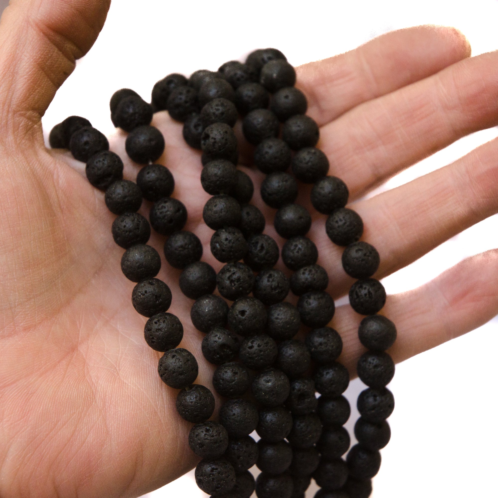 8mm Lava Stone Beads, 5 strands