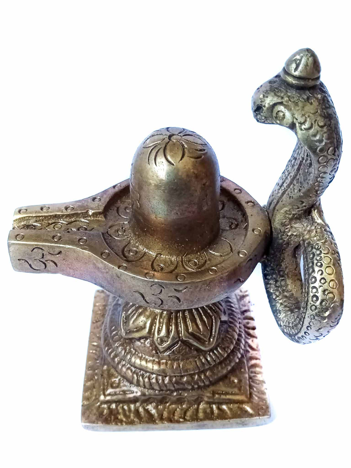 Small Premium Brass Shivling with Sheshnag
