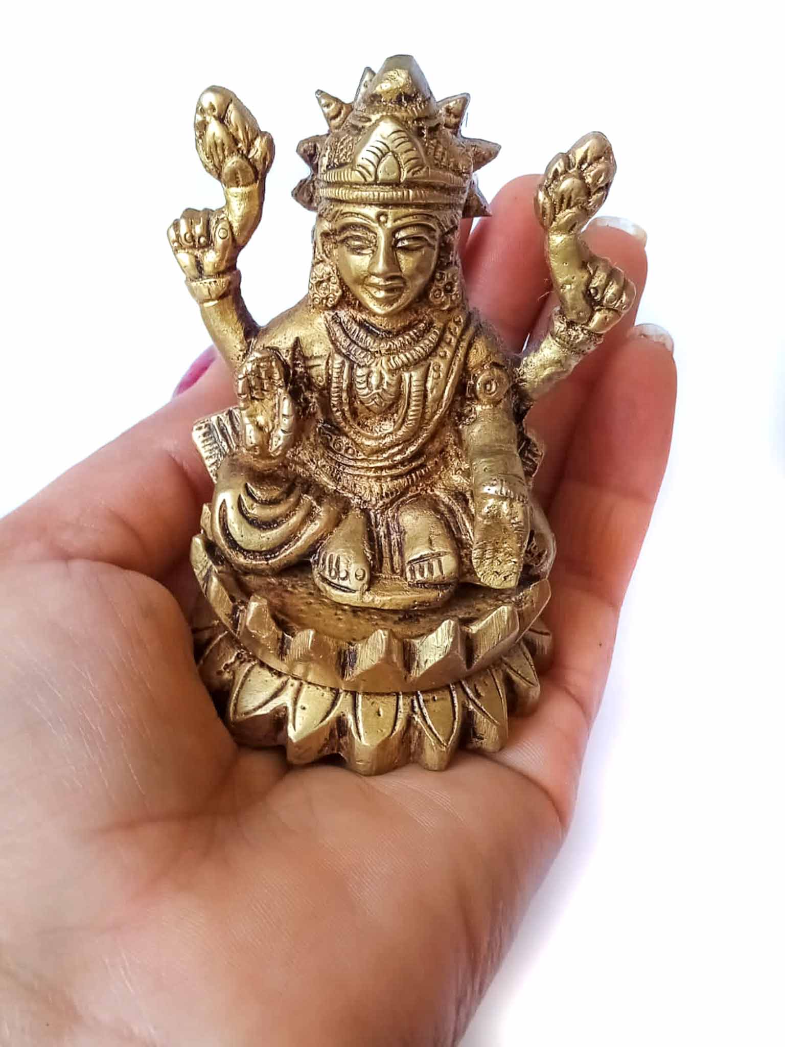Small Premium Brass Laxmi Murti Statue by IndiOdyssey