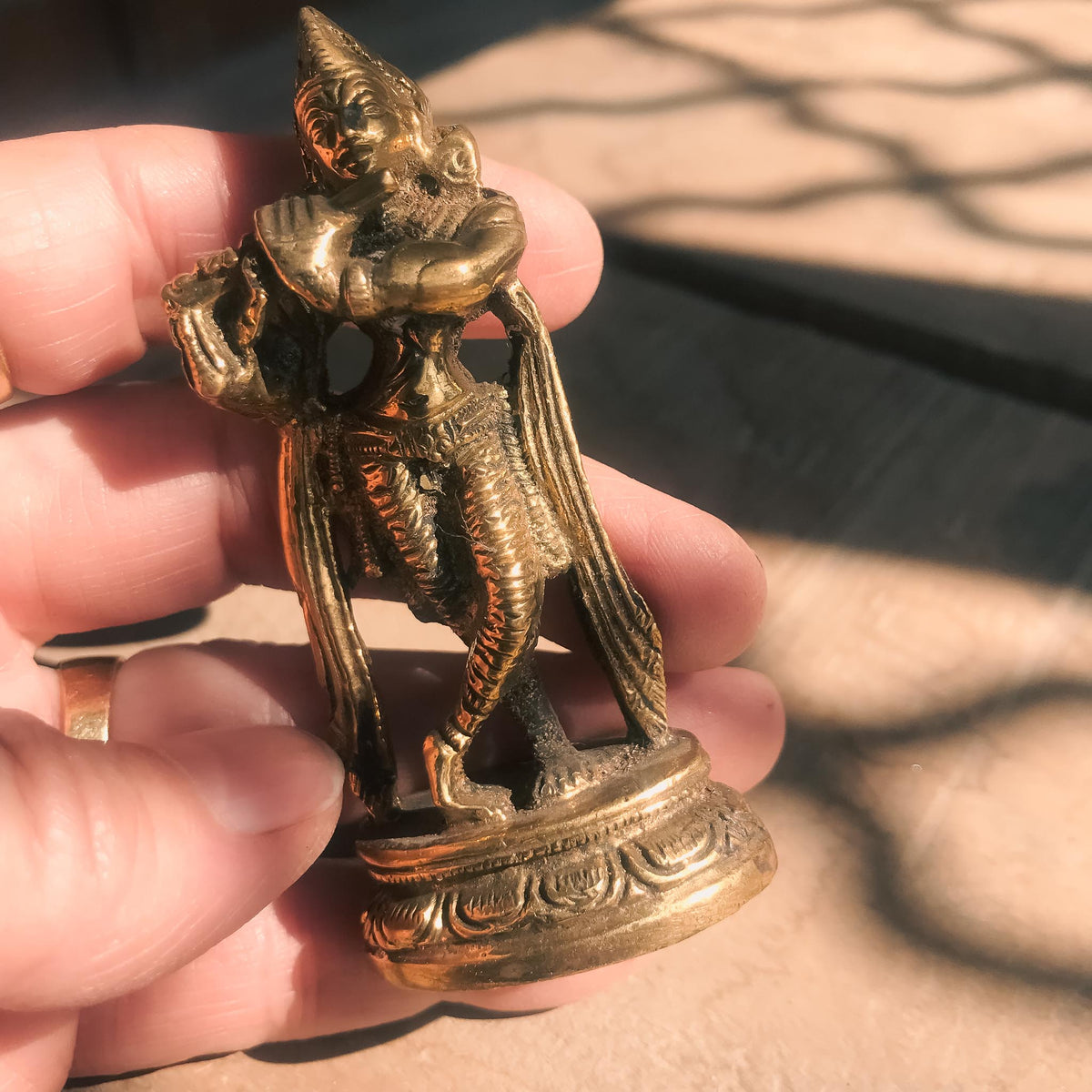 Small Brass Krishna