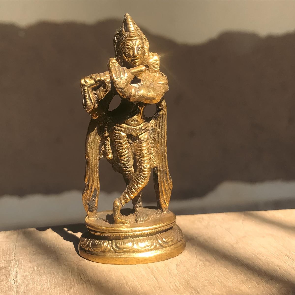 Small Brass Krishna