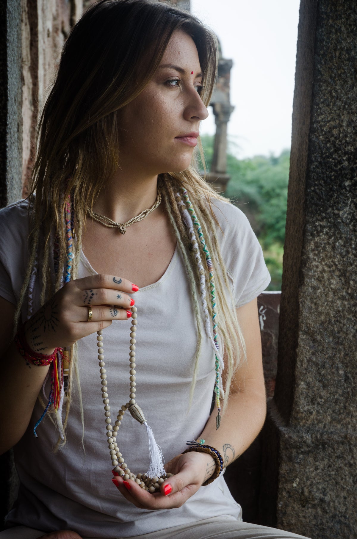 Tulsi Mridanga Hand-knotted Half (54+1) or Full (108+1) Mala by IndiOdyssey