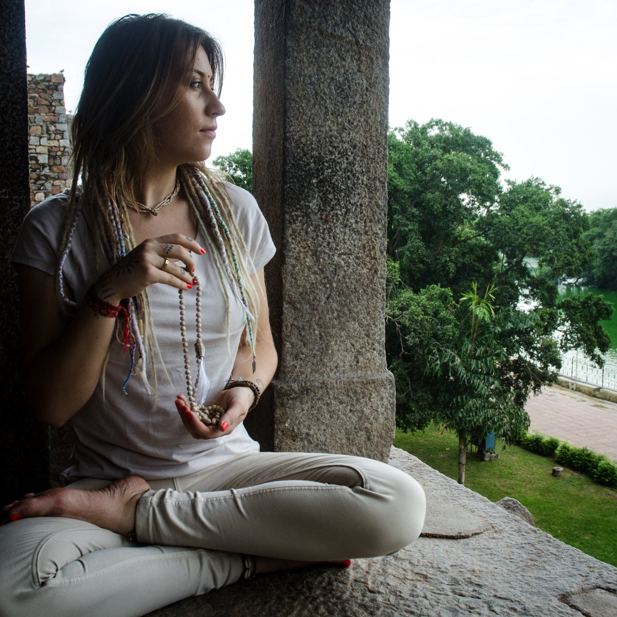 Tulsi Mridanga Hand-knotted Half (54+1) or Full (108+1) Mala by IndiOdyssey