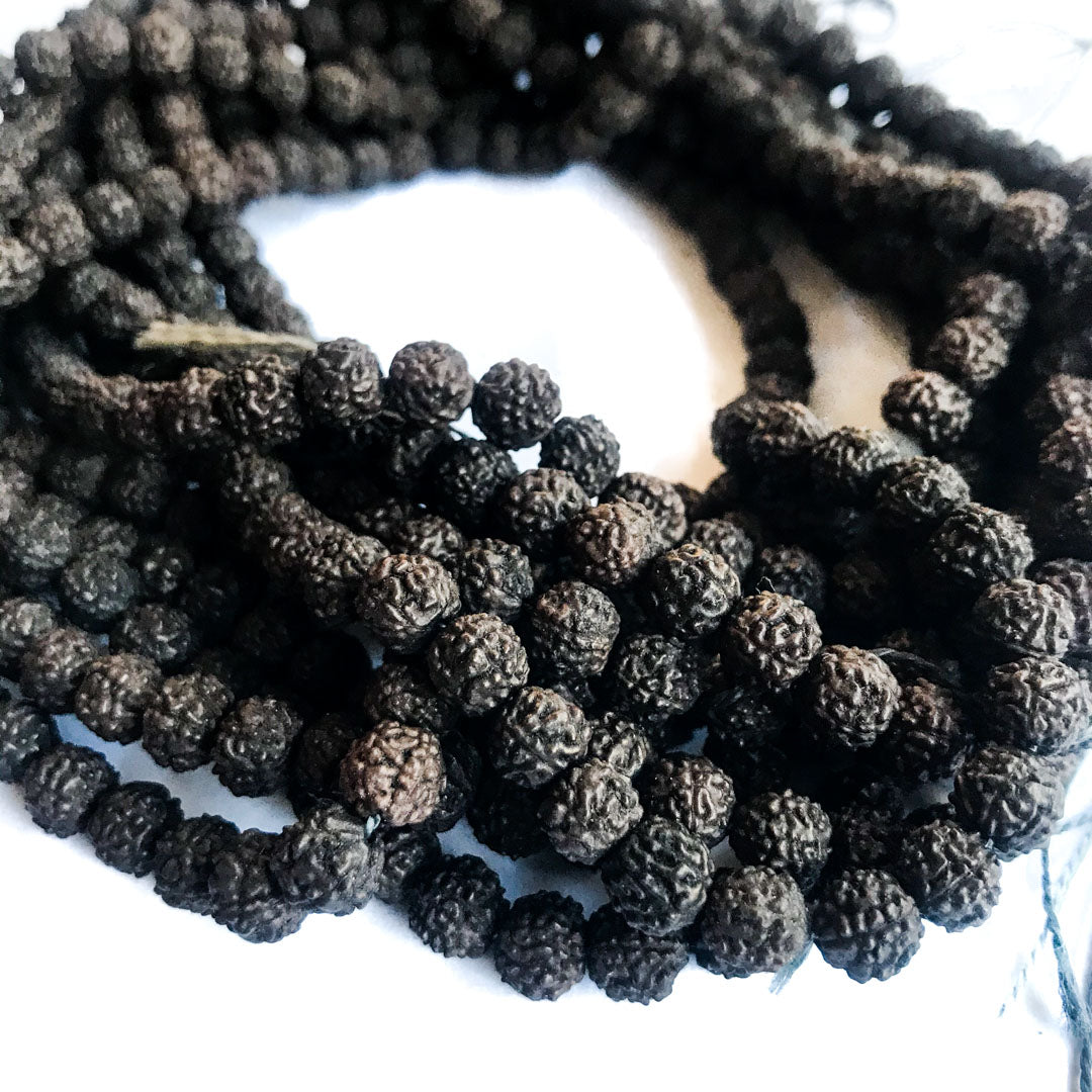 Black stained Rudraksha beads IndiOdyssey