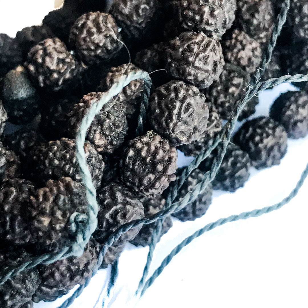 Black stained Rudraksha beads IndiOdyssey