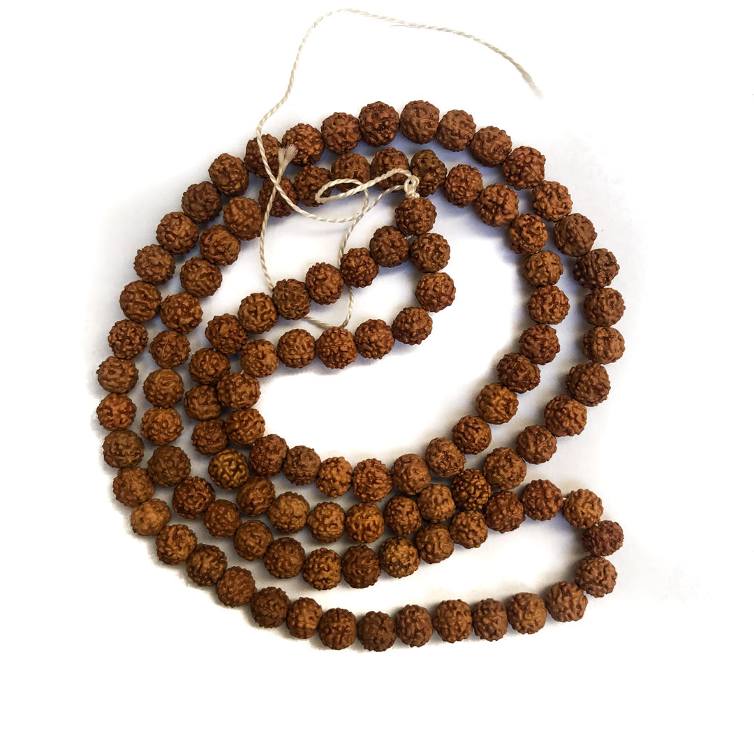 7mm Natural Rudraksha Seed Beads