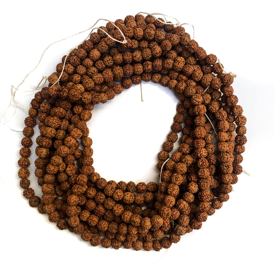 7mm Natural Rudraksha Seed Beads