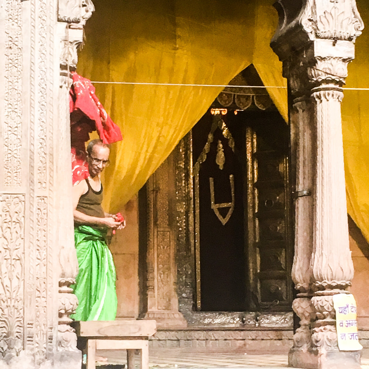 Ghee Stained Radha Tulsi Necklace with Silver Kavach