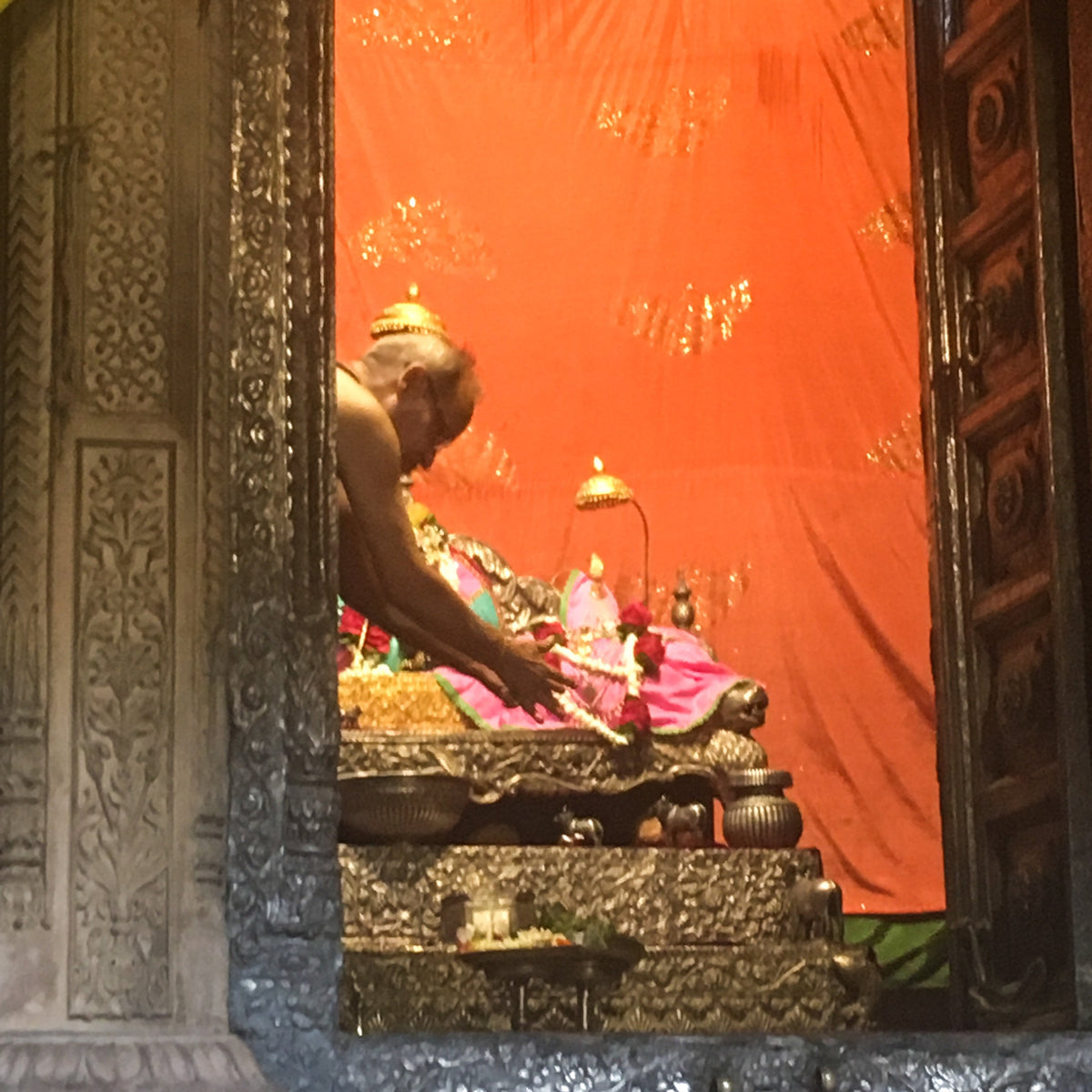 Ghee Stained Radha Tulsi Necklace with Silver Kavach