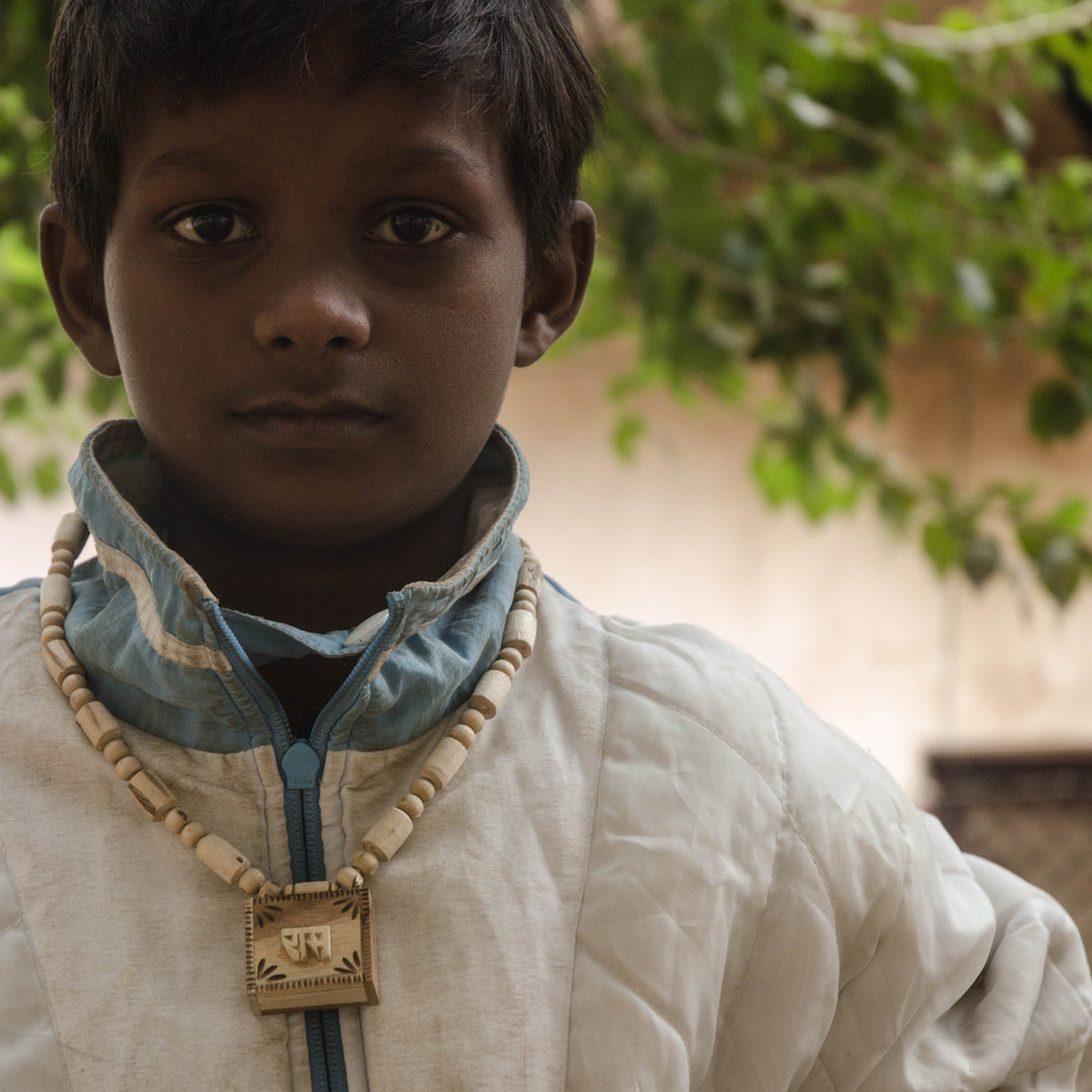 Tulsi Necklace Wood Kavach with Bhagavad Gita &amp; Vrindavan Dust