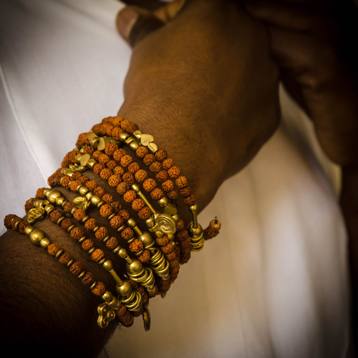 Rudraksha and Brass Bracelet