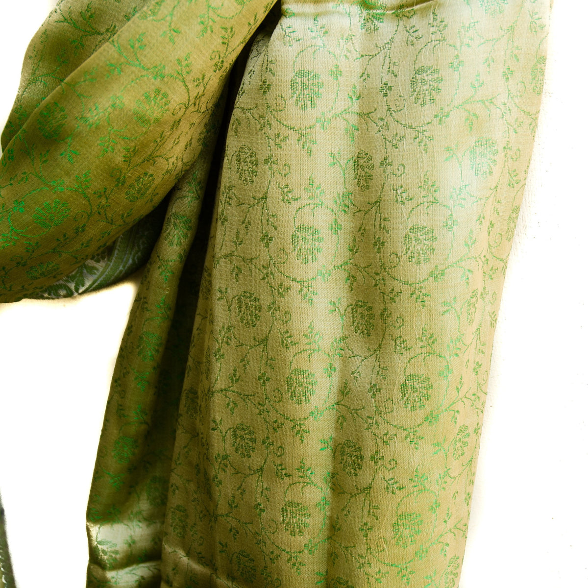 Banarasi Brocade Silk Shawl - Green