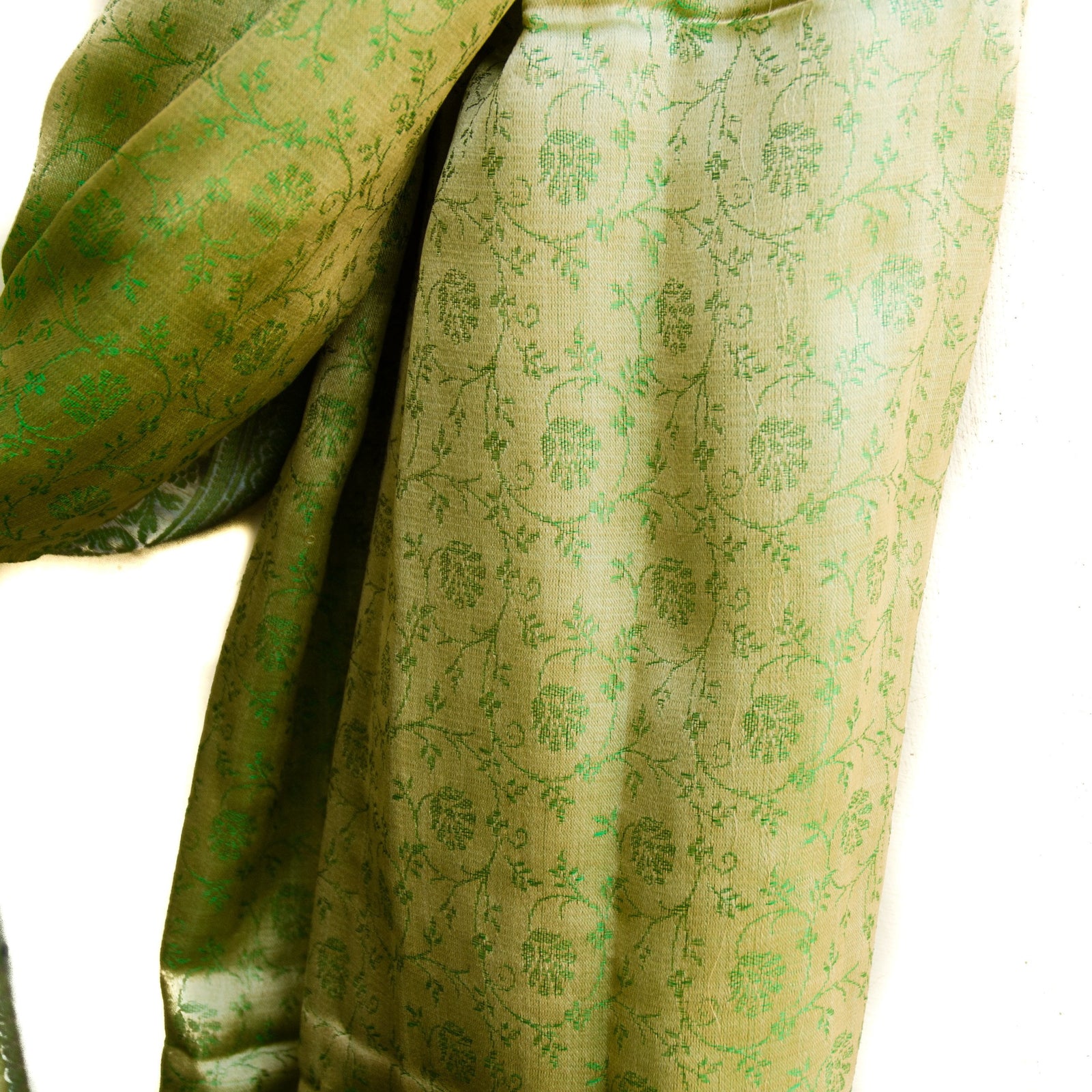 Banarasi Brocade Silk Shawl - Green