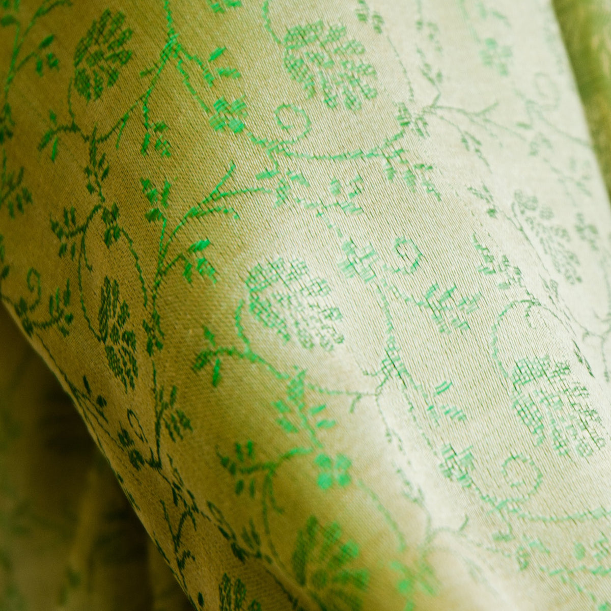 Banarasi Brocade Silk Shawl - Green