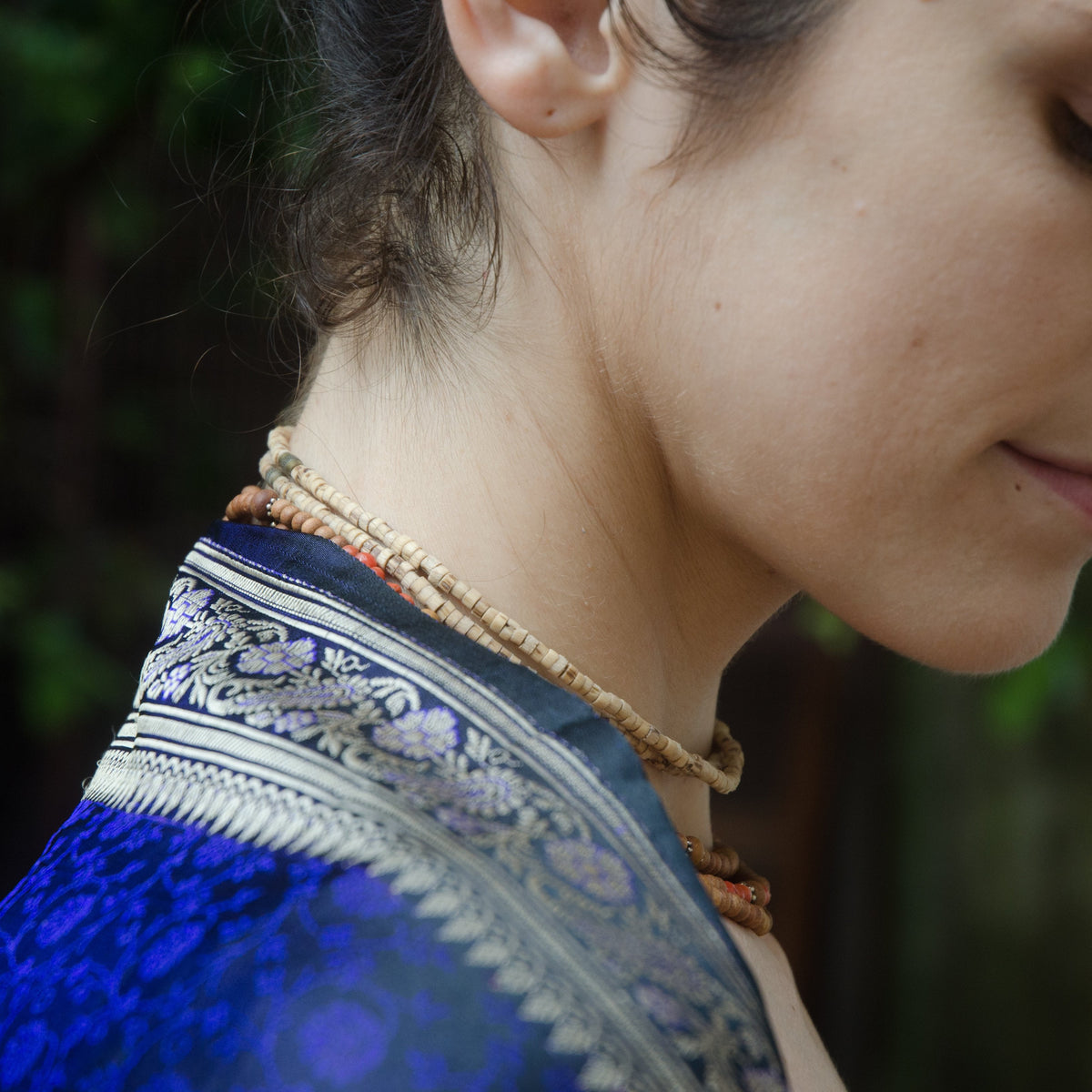 Banarasi Brocade Silk Shawl - Midnight Blue