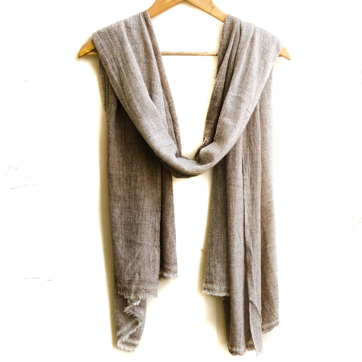 Cashmere Wool Shawl - Natural
