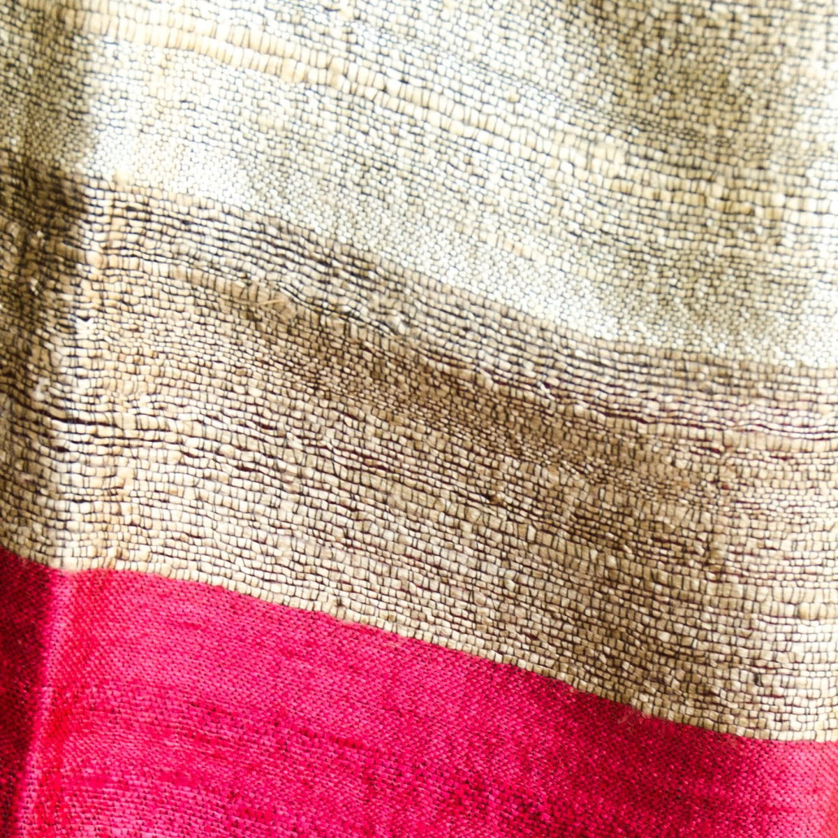 Bihari Raw Silk Scarf - Gold &amp; Red