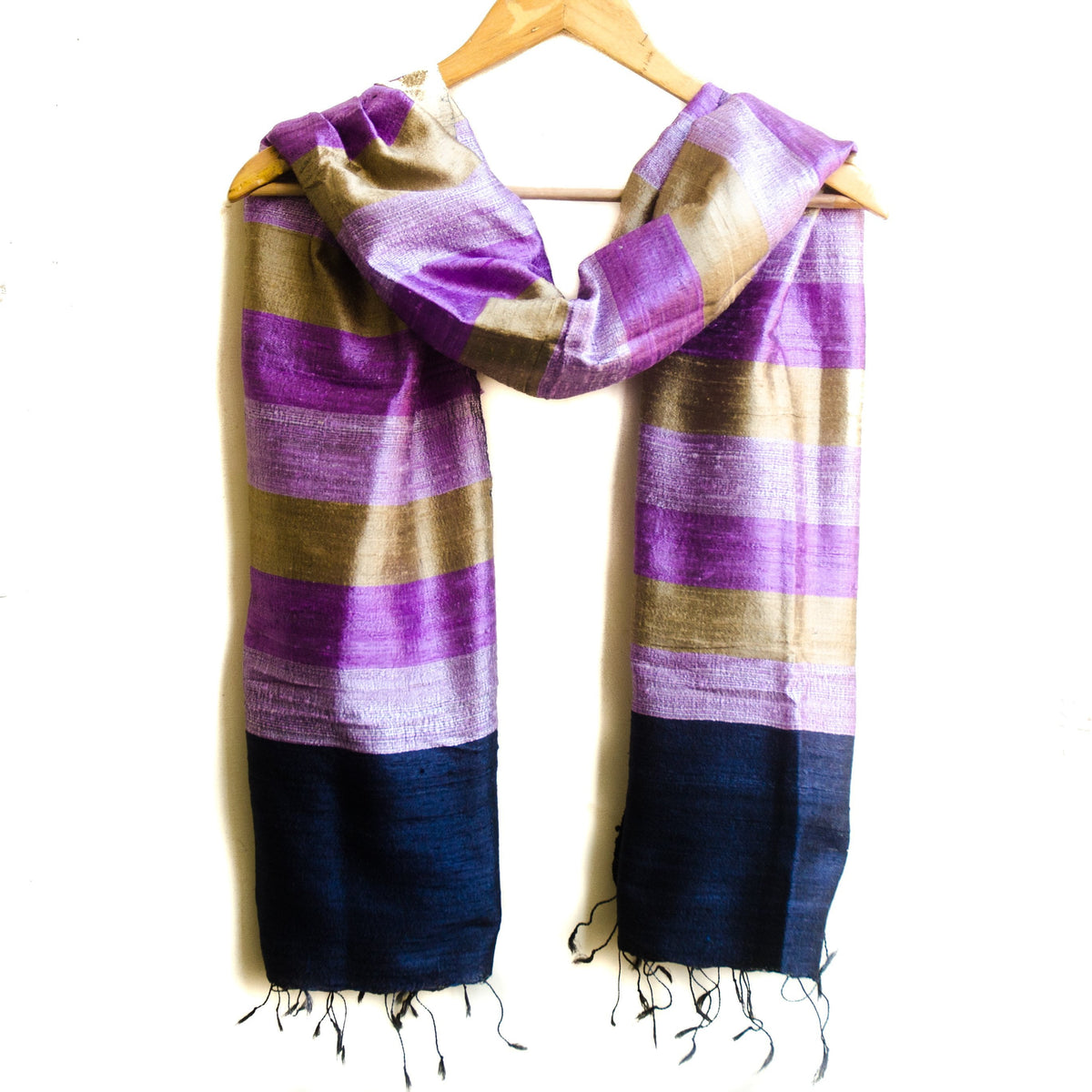 Bihari Raw Silk Scarf - Purple