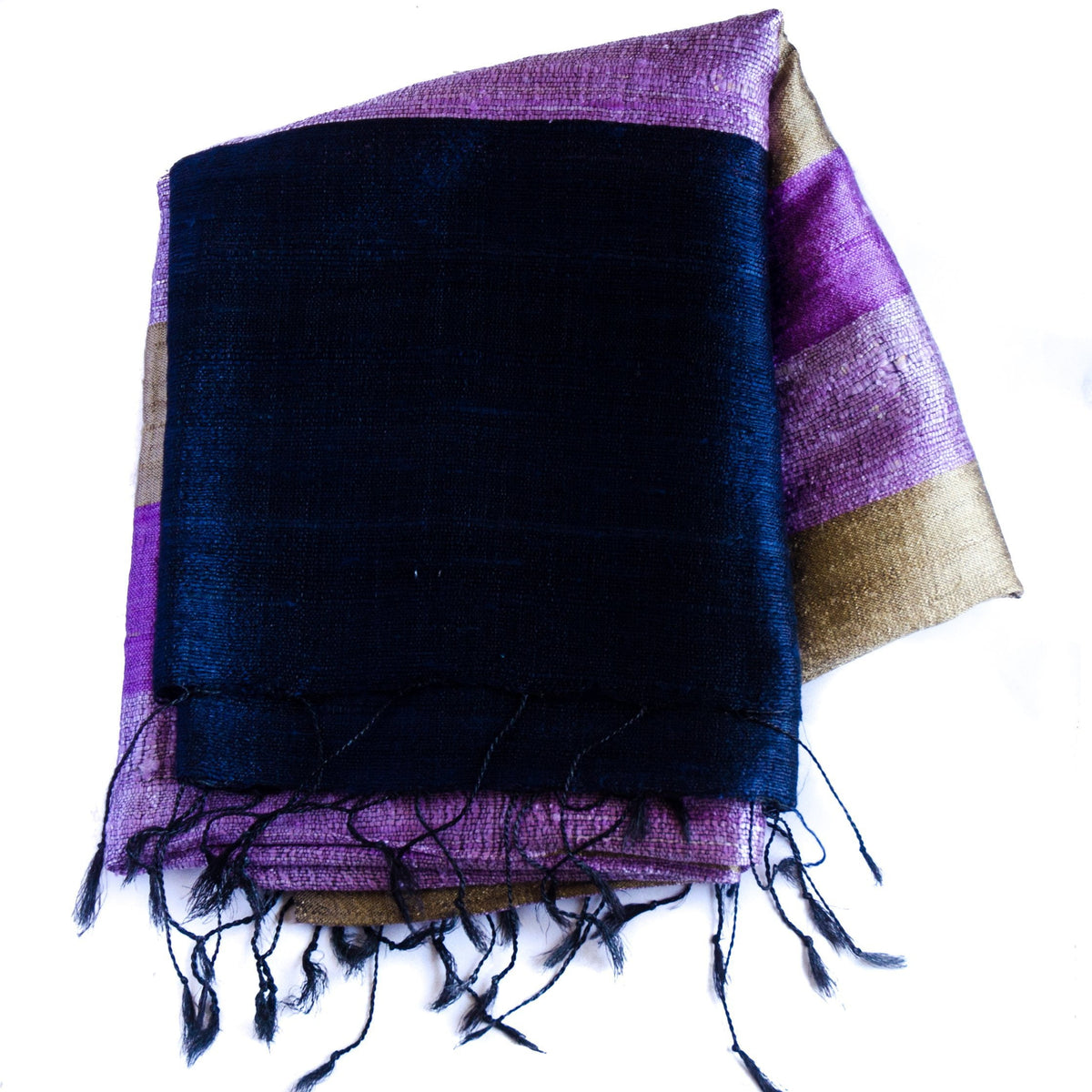 Bihari Raw Silk Scarf - Purple