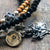 Black Jade, Sandalwood & Tulasi Wrap Bracelet