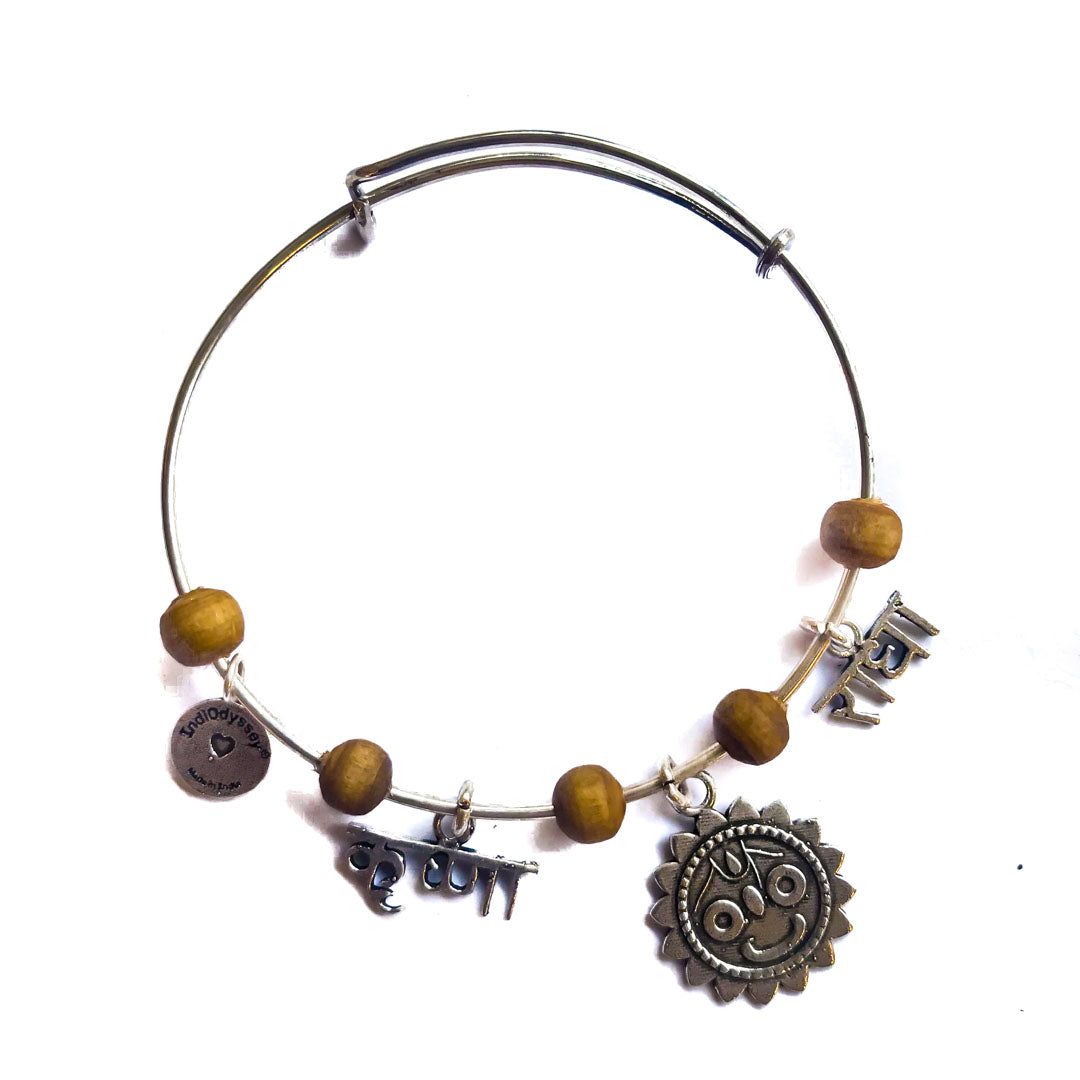 Bangle Bracelet RadhaKrishna Jagannath Adjustable Sterling Silver