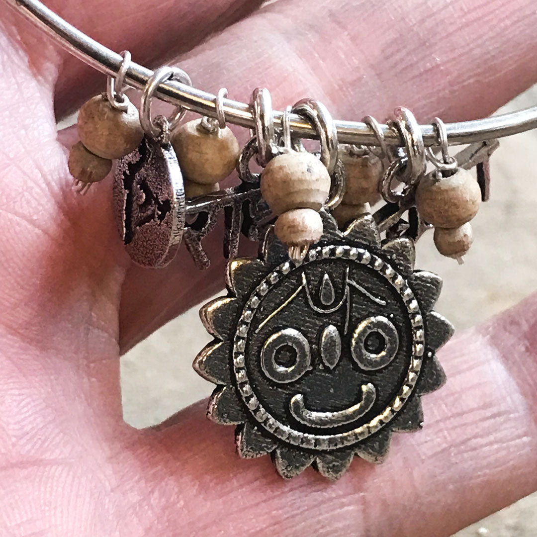 Bangle Bracelet RadhaKrishna Jagannath Adjustable Sterling Silver