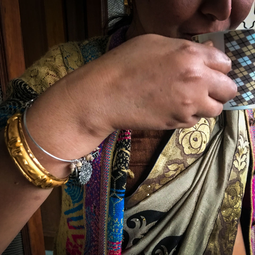 Bangle Bracelet RadhaKrishna Jagannath Adjustable Sterling Silver