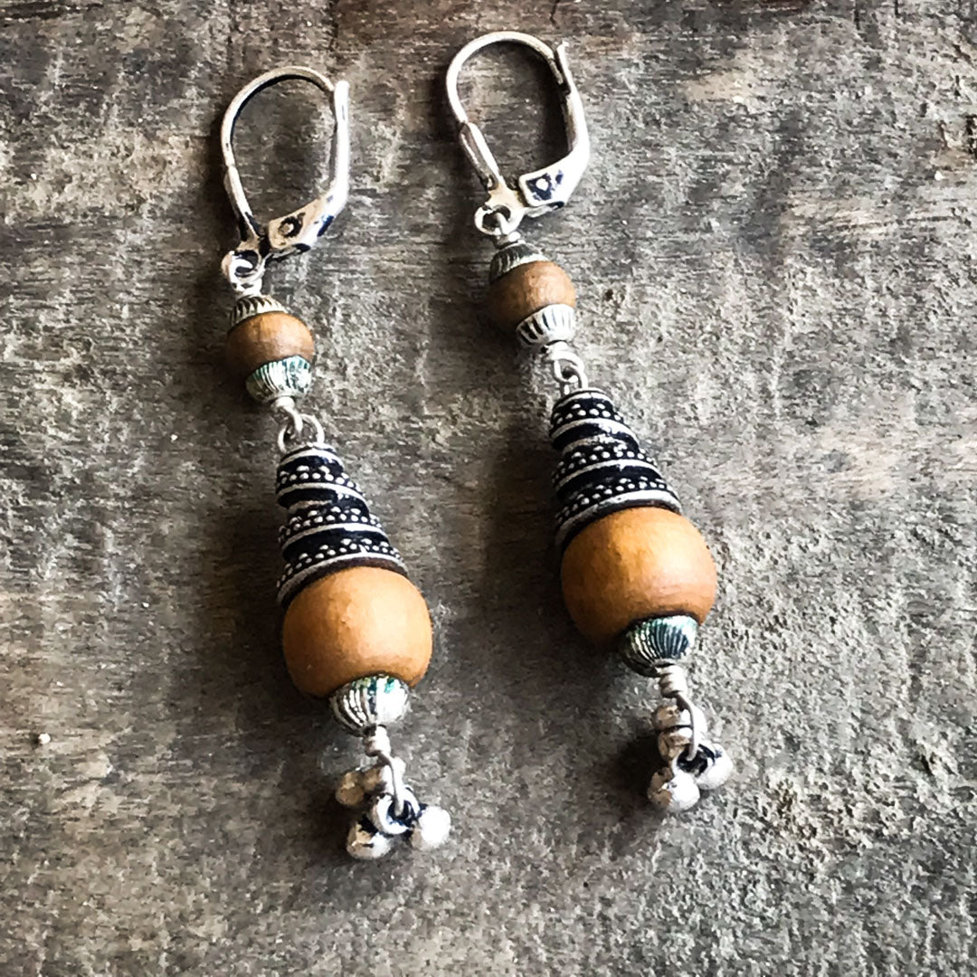 Sterling Silver Tulsi Dangle Earrings