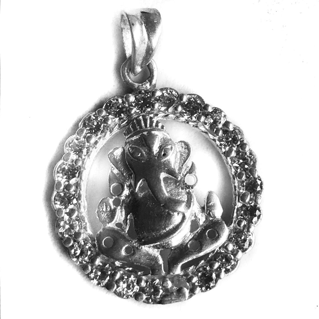 Sterling Silver Ganesh Charm Pendant Hindu God from Vrindavan Elephant God