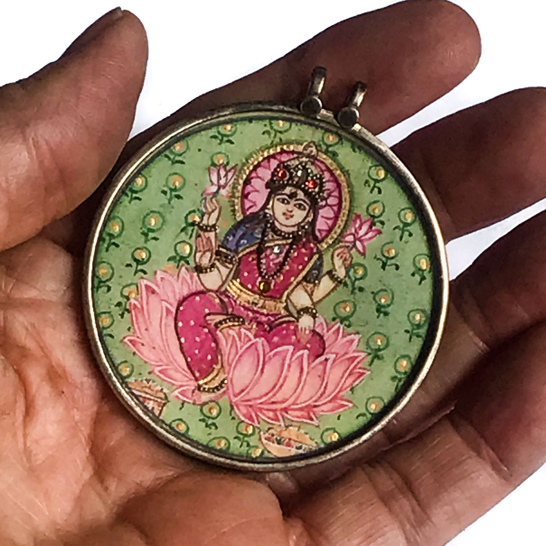 Miniature Painting of Lakshmi Pendant