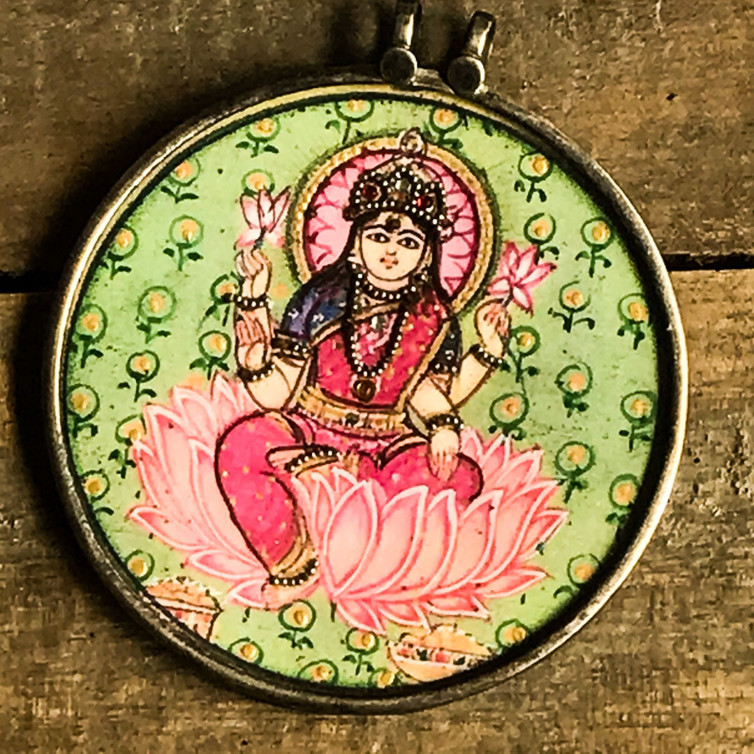 Miniature Painting of Lakshmi Pendant