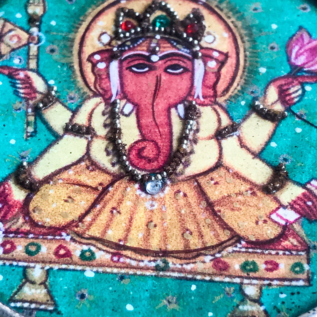 Miniature Painting of Ganesh Pendant