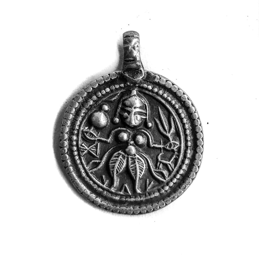 Antique Silver Shiva (Bhairava) Amulet Rajasthan ca. 1910