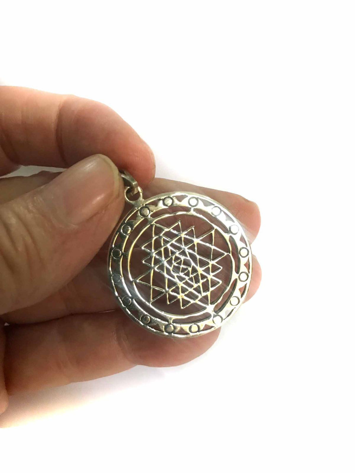 Sri Yantra Pendant Sterling Silver, 6g