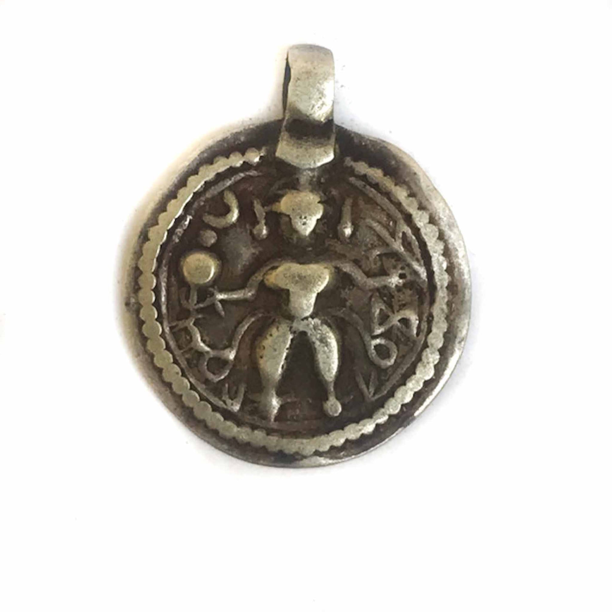 Antique Silver Shiva (Bhairava) Amulet Rajasthan ca. 1910s
