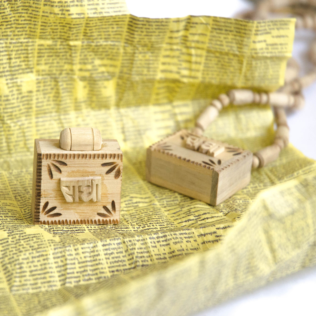 Tulsi Necklace Wood Kavach with Bhagavad Gita &amp; Vrindavan Dust