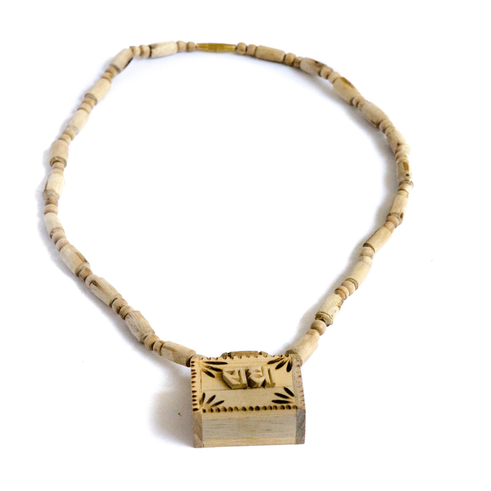 Tulsi Necklace Wood Kavach with Bhagavad Gita & Vrindavan Dust