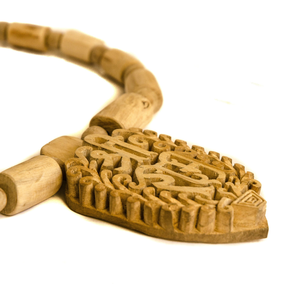 Carved Tulsi Sita Ram Sri Ram Pendant Necklace