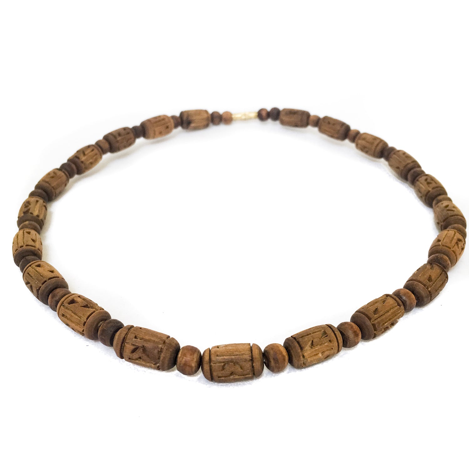 Ghee Stained Tulsi Kanthi mala necklace by IndiOdyssey