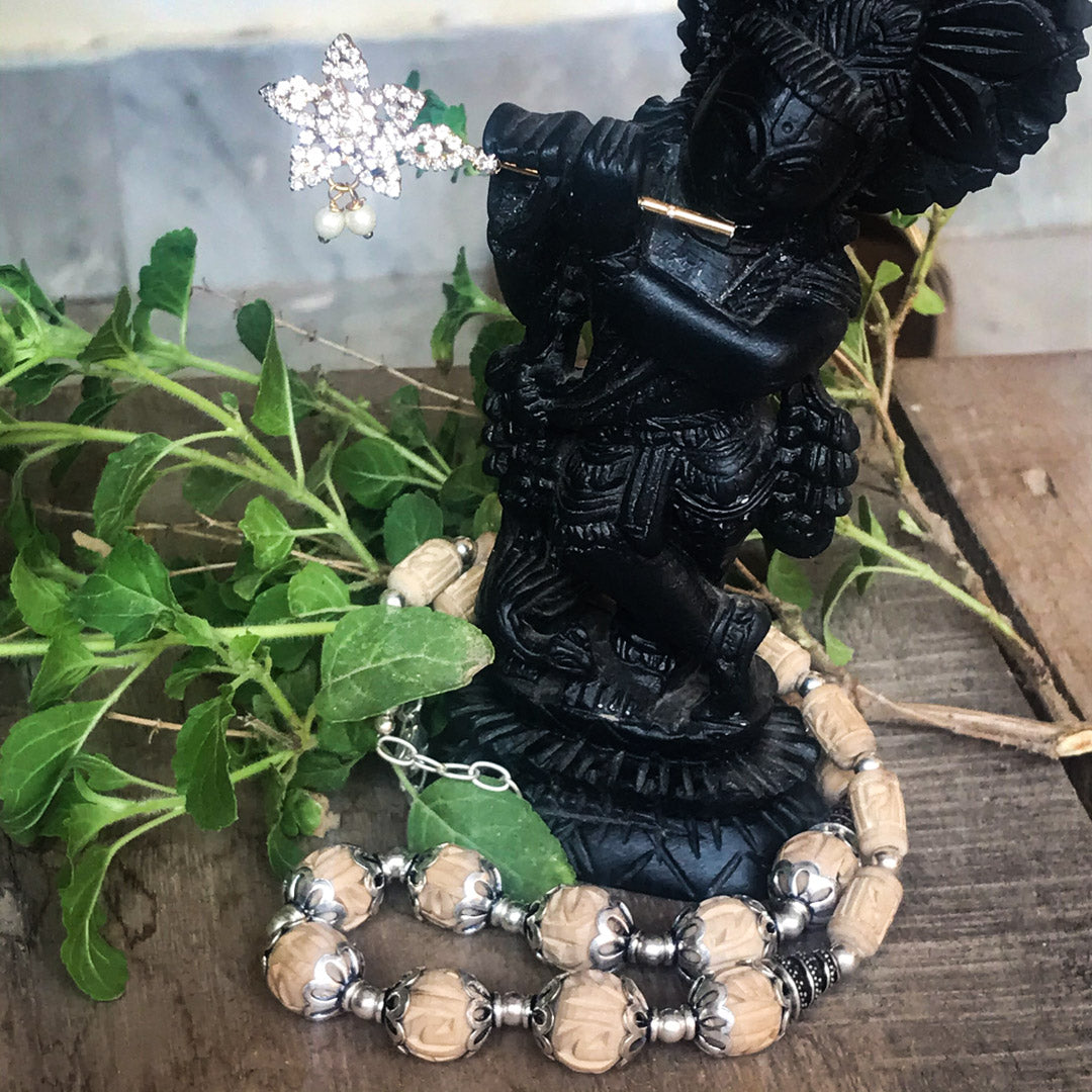 Radha Tulasi Kanthi Necklace Sterling Silver